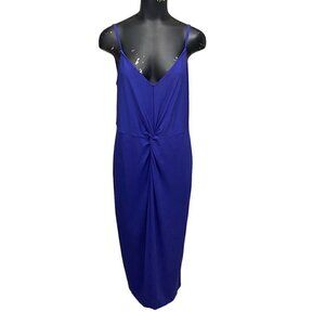 NEW AVA & VIV Twist Front Midi Dress in Royal Blue Size XXL